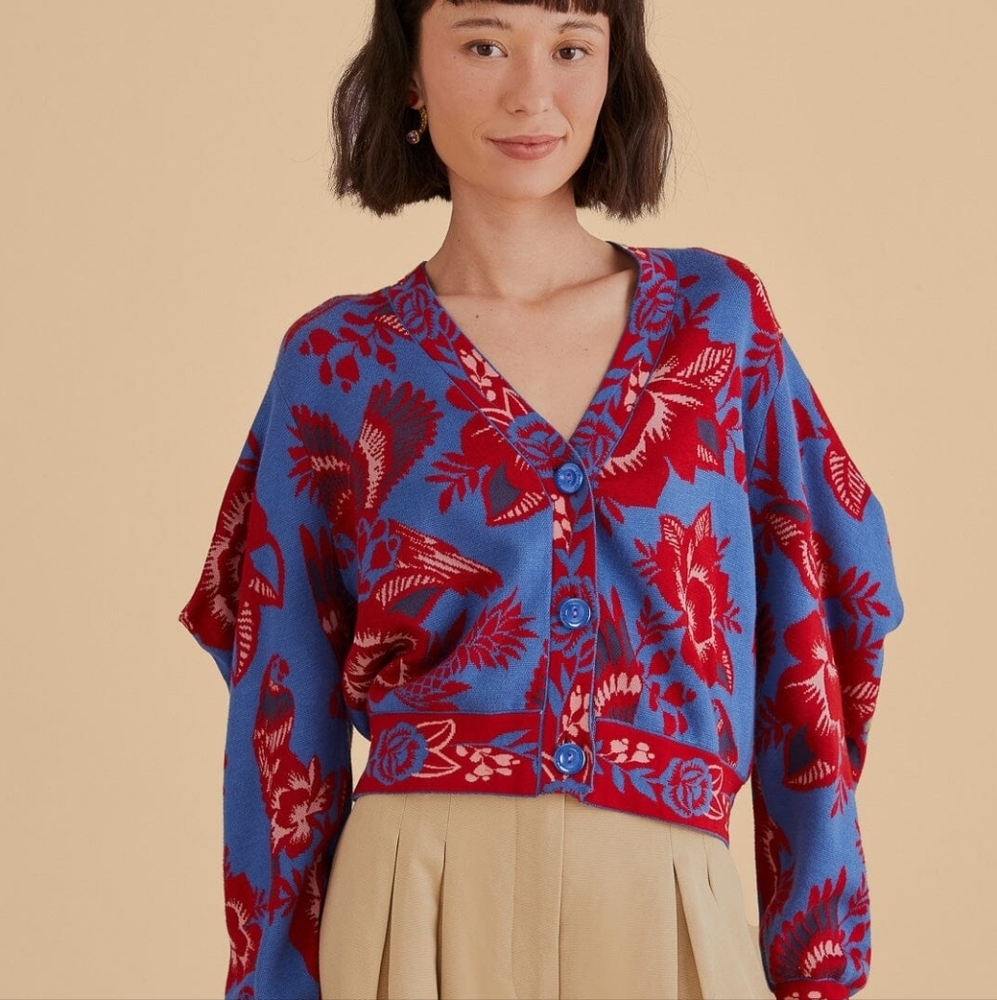 Beautiful Women's Blue Lace Garden Cardigan (new without tags)
